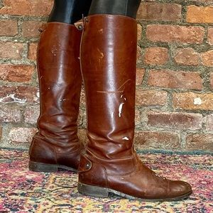 Distressed Melissa Back Button Frye Boots Sz9